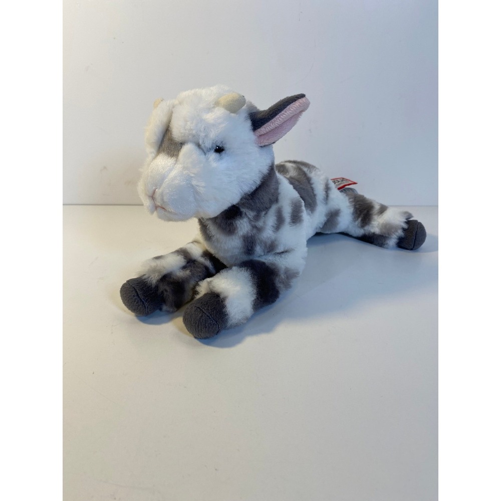 Douglas Cuddle Toy Grey White Spotted Goat Plush Stuffed Animal #1549